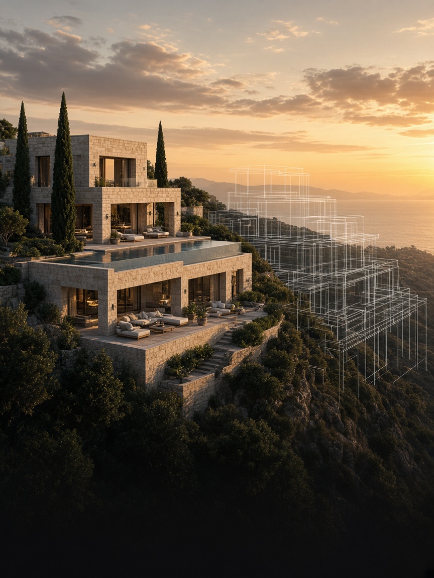 An architectural visualization of a residential project.